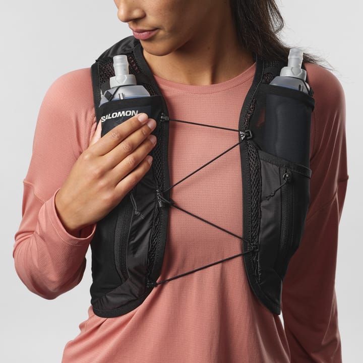 SALOMON ACTIVE SKIN 12 ブラック Mサイズ ACTIVE SKIN 12 Unisex Running Vest with flasks included